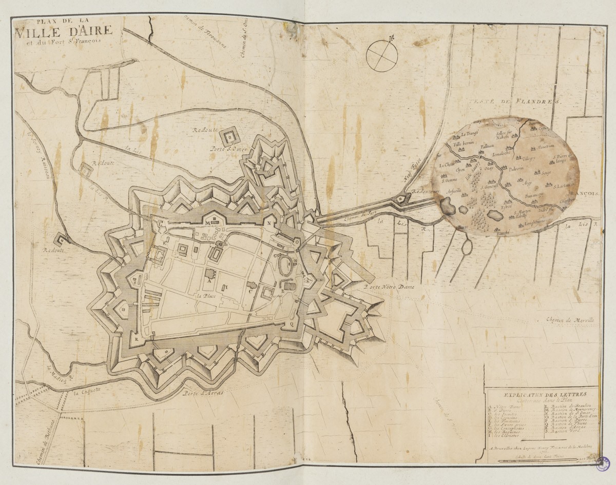 Plan de la ville d'Aire et du fort Saint-François
