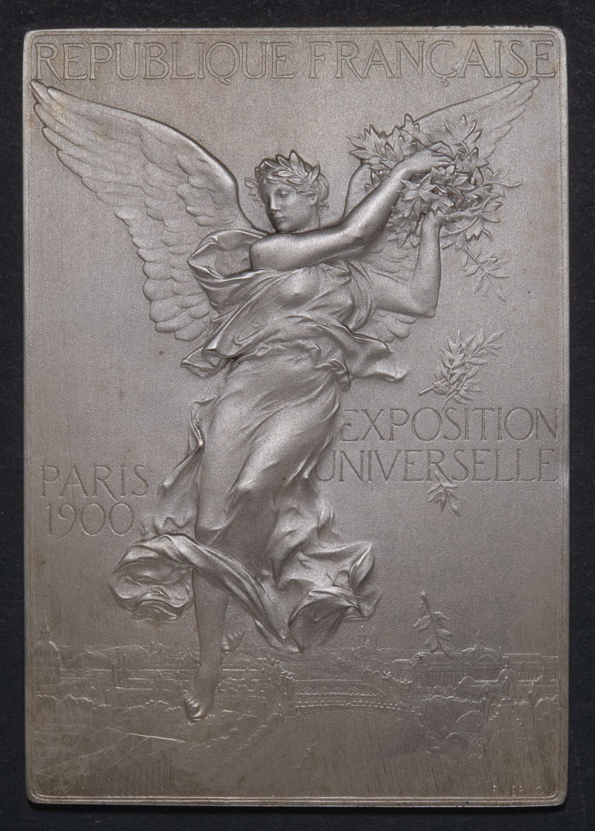 Jeux olympiques de 1900. Plaque de vainqueur (avers)