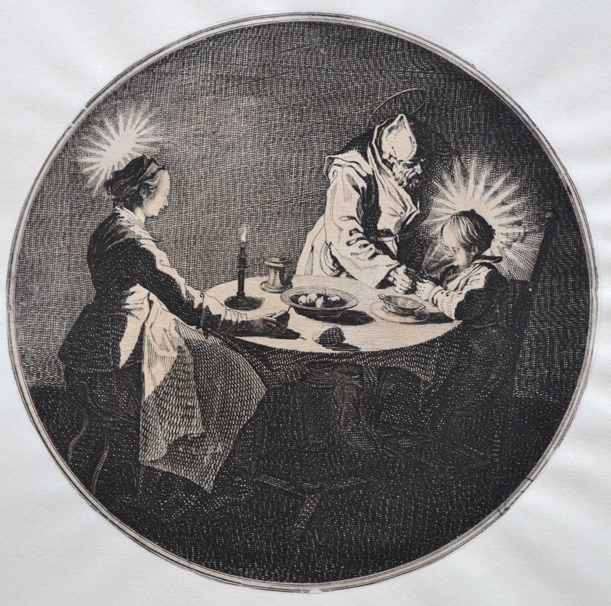 Le Bénédicité ; La Sainte Famille à table ; Saint Joseph faisant boire l'Enfant Jésus