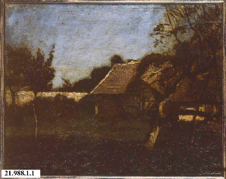 Chaumière dans la cour. Honfleur. Ferme St Siméon (La)