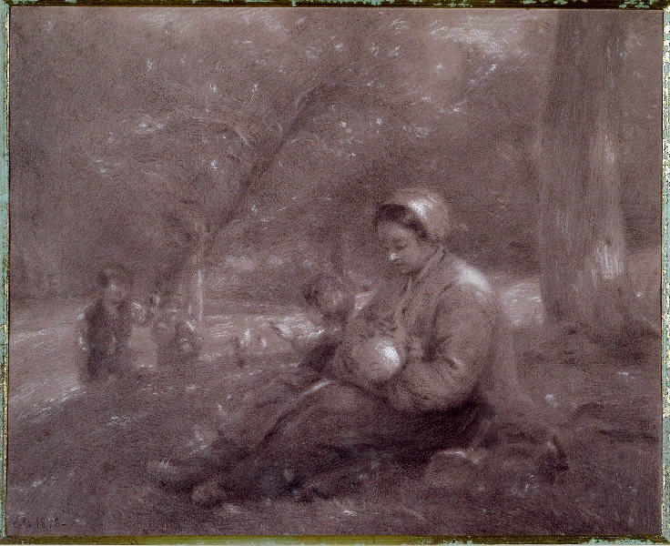 Mère et ses enfants à Saint-Siméon