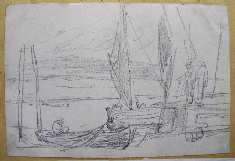 Deux barques et pêcheurs à quai