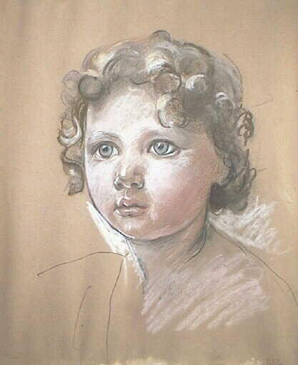 Portrait d'enfant à la tête ronde