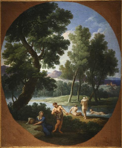 Paysage italien avec baigneurs