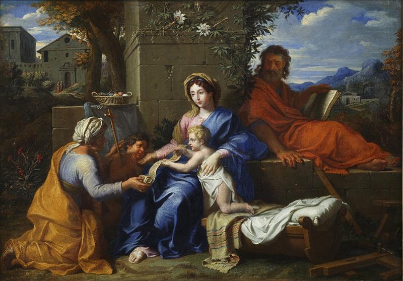 Sainte Famille avec sainte Elisabeth et saint Jean Baptiste enfant