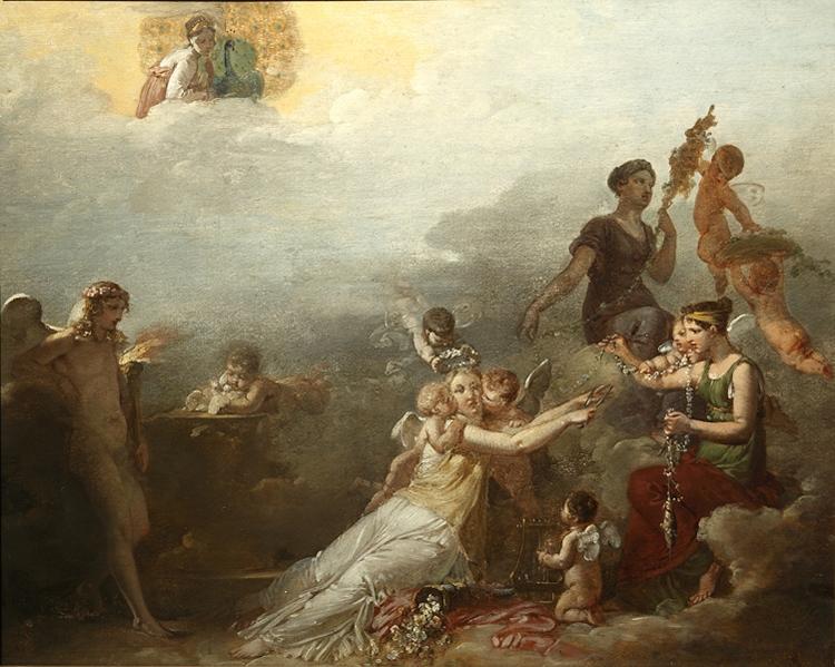 Les Parques, de concert avec les amours, filent à l'Hymen des jours embellis de fleurs