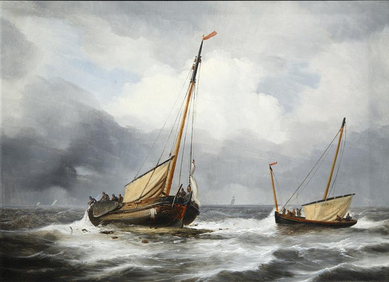 Une plage à marée basse ; Marine