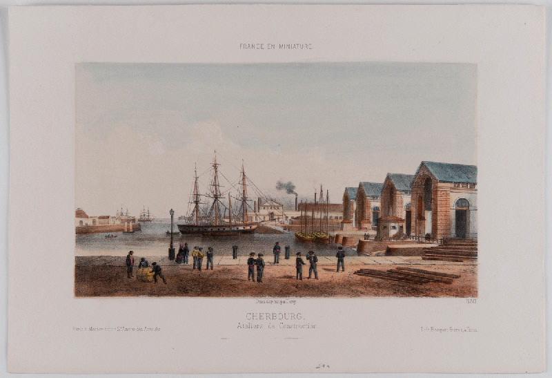 La France en miniature : Cherbourg, ateliers de construction (vers 1870)