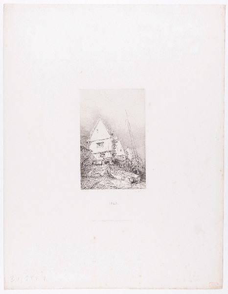 Maisons, barques et bateau