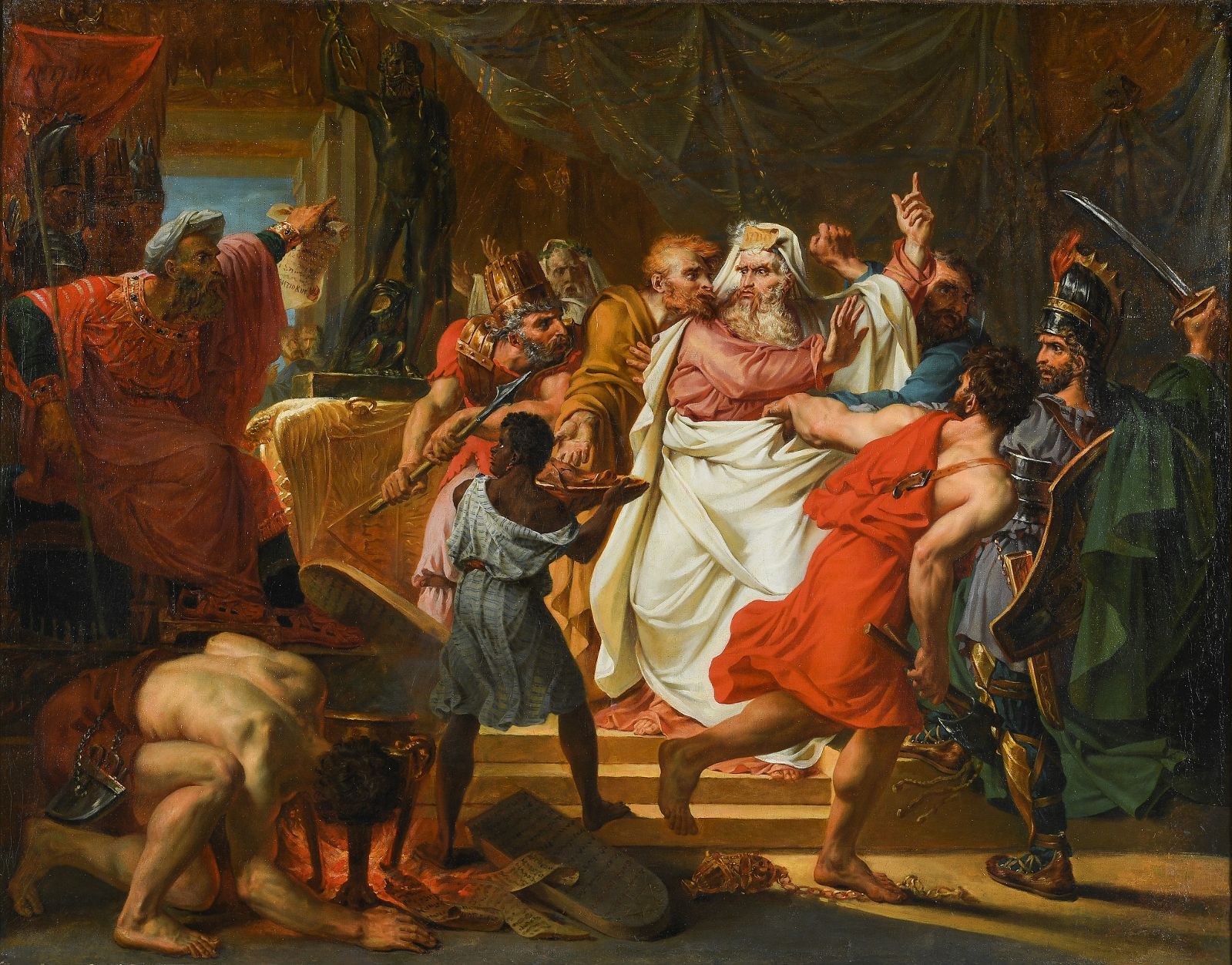 Eléazar préfère la mort au crime de violer la loi en mangeant des viandes défendues ; Antiochus et Eléazar (autre titre)