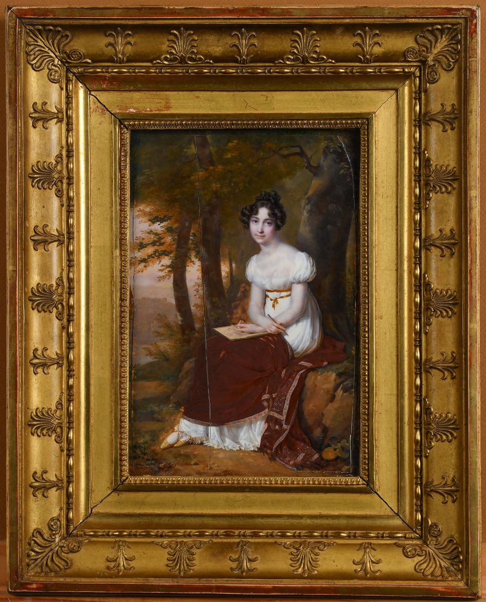 Portrait de femme dans un paysage