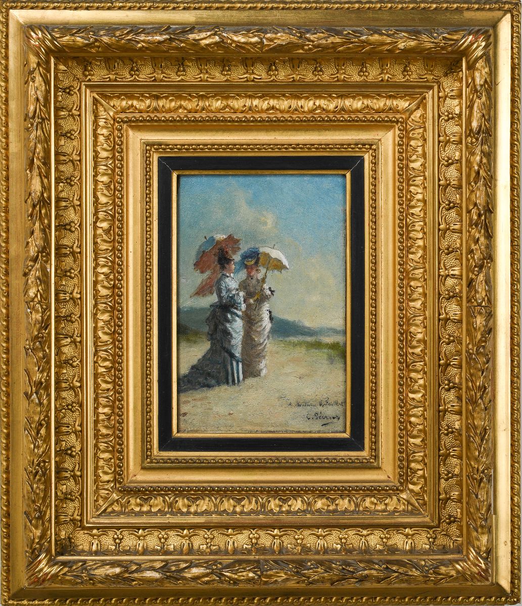 Femmes avec ombrelles : Mme Feuillet et une amie