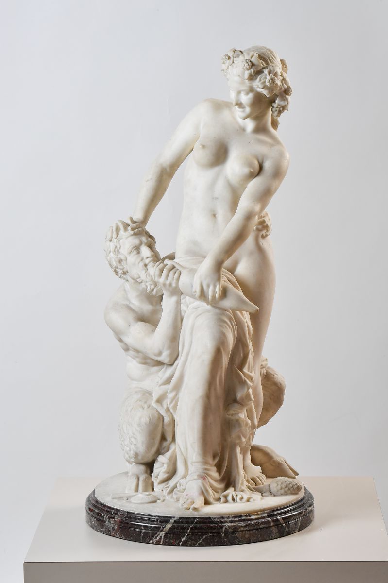 Bacchante et satyre ; Nymphe donnant à boire à un satyre (autre titre)