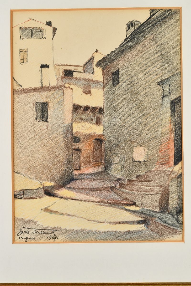 Escaliers et rue dans Cagnes