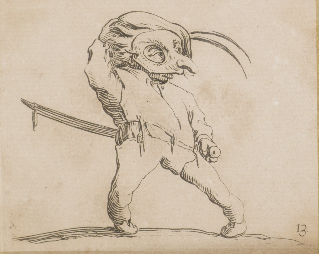 Les Gobbi : homme masqué tenant un sabre