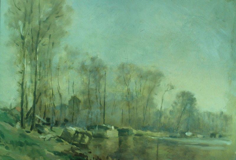 Bord de l'eau avec bateaux