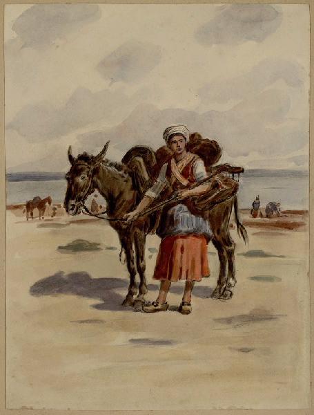 Femme au cheval sur l'île de Ré