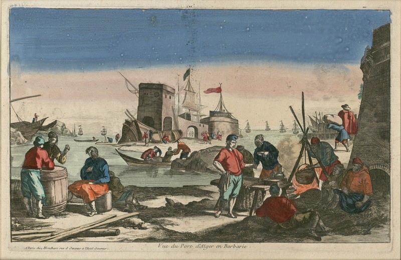 Vue du port d'Alger en Barbarie
