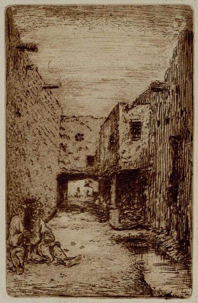 Scène de rue, village d'Afrique du Nord