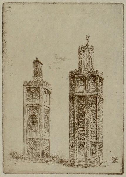Etude d'architecture : deux minarets