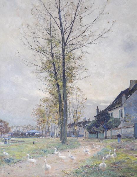 A Germiny l'Evêque ; Paysage aux oies (ancien cartel)