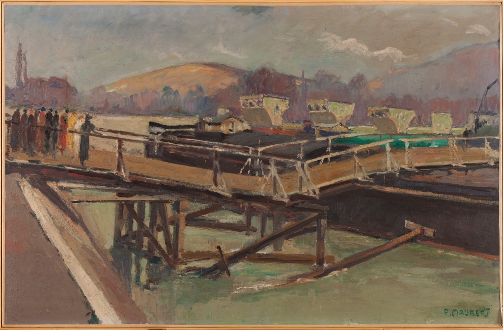 "Pont de bateaux jeté sur la Seine"