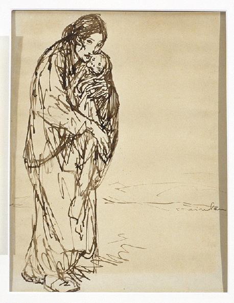 Pauvre femme et son enfant