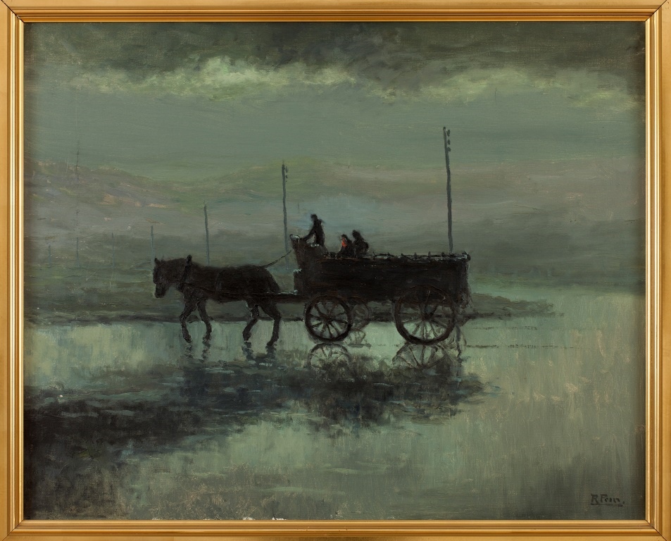 Charrette sous la pluie