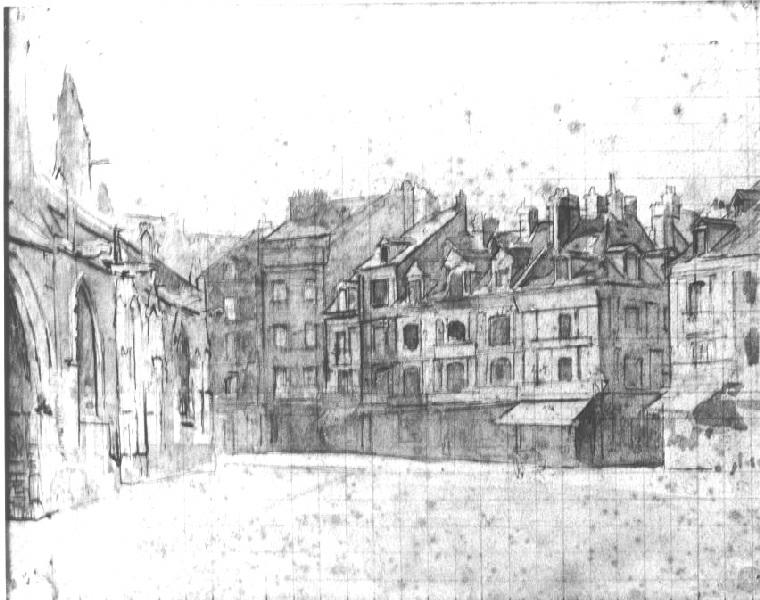Rue de la Boucherie à Dieppe, avec Saint-Jacques