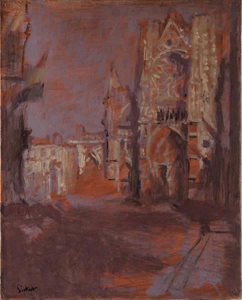 L'église Saint-Jacques, façade au soleil couchant ; L'église Saint-Jacques, façade au soleil couchant