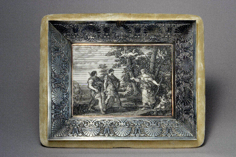 La rencontre d'Enée et de Didon (titre ancien du modèle) ; Vénus en chasseresse apparaît à Enée (Nouveau titre de l'oeuvre en référence)