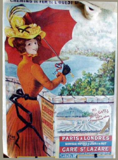 La Tamise à Windsor ; Chemins de Fer de l'Ouest et de Brighton [exposition universelle de 1900]