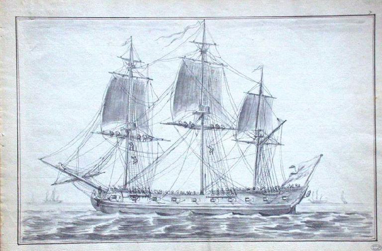 La frégate La Sainte-Geneviève ; Corsaire (7°)