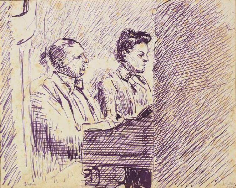 Jacques-Emile Blanche et sa belle-soeur au piano