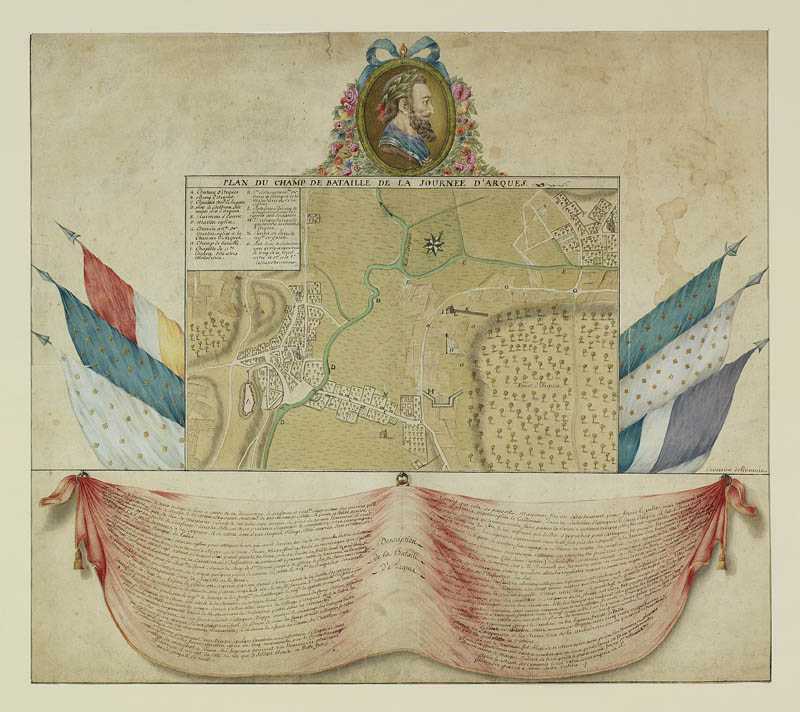 Plan du champ de bataille de la journée d'Arques