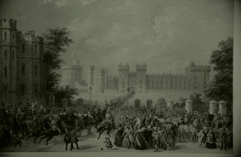 Arrivée du roi à Windsor (titre inscrit)
