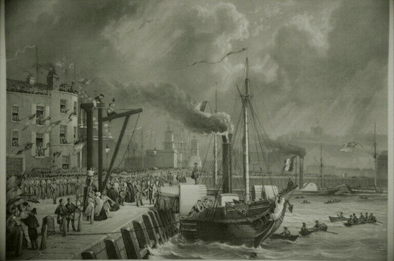 Embarquement à Douvres (titre inscrit)