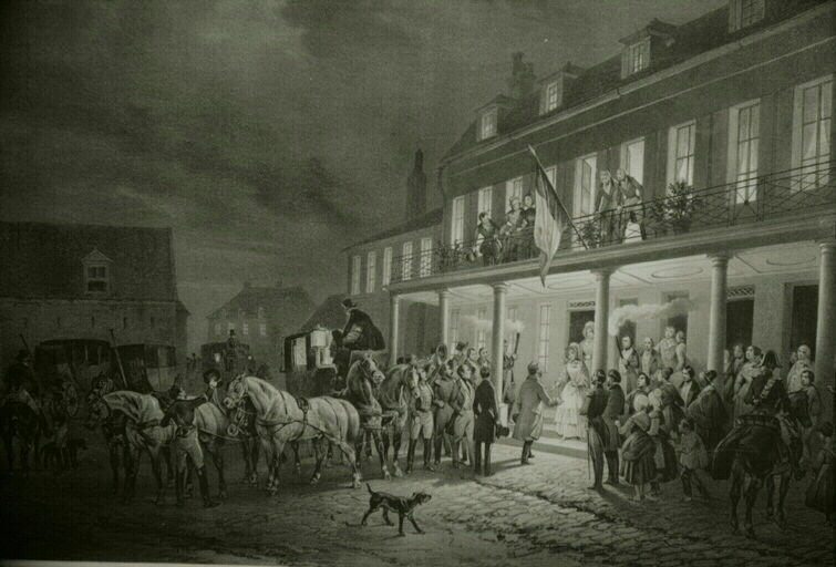 Réunion du roi et de la reine des Français (titre inscrit)