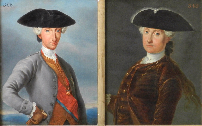 Charles III, roi d'Espagne, et son épouse Marie-Amélie de Saxe