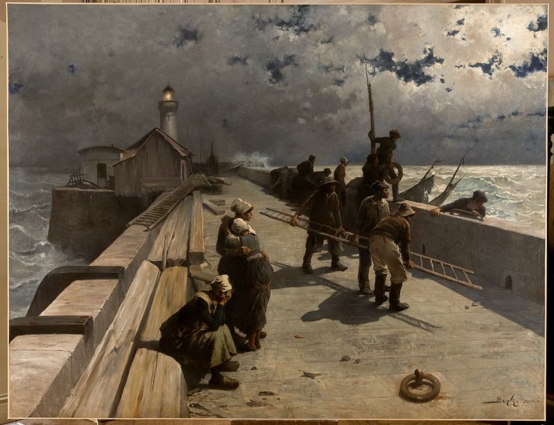 Sur la jetée ; Un sauvetage