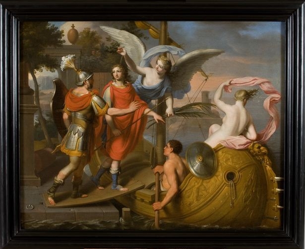 Achille et Ulysse quittant l'île de Scyros ; Scène mythologique