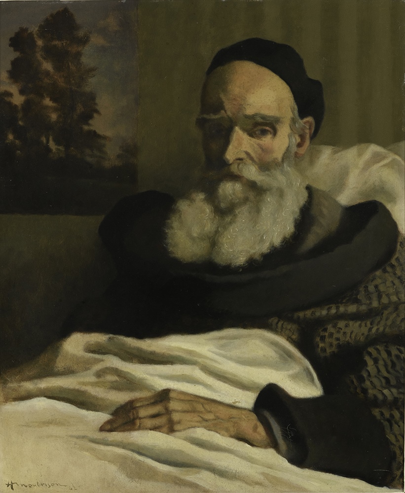 Le peintre Adolphe Gumery dans son lit