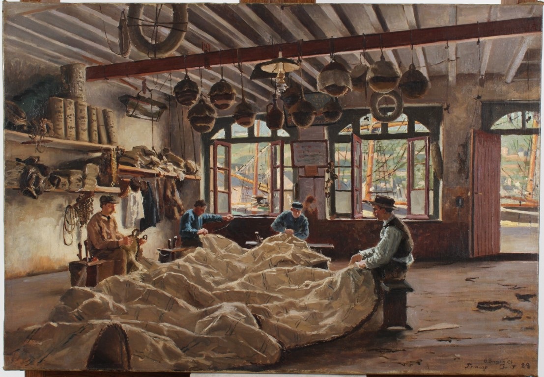 Atelier de réparation de voiles à Fécamp