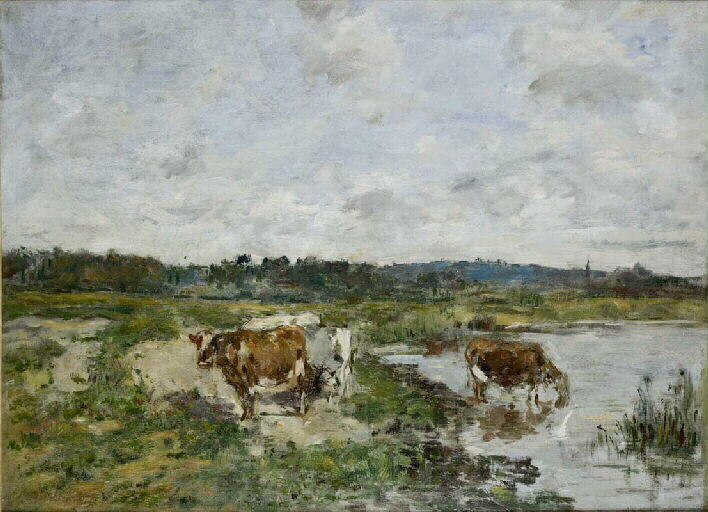 Bords de la Touques et vaches