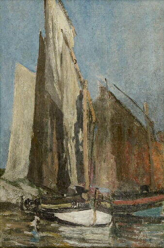 Barques de pêche (Etude) ; Marine (Etude). Barques de pêche (ancien titre)