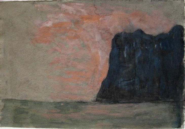 Falaise au nuage rose