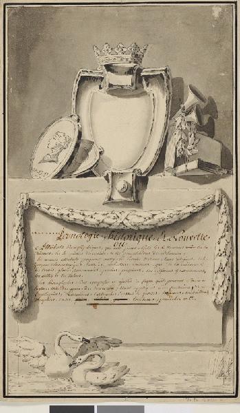 Projet de frontispice pour l'Iconologie ; Etude pour le frontispice de l'Iconologie