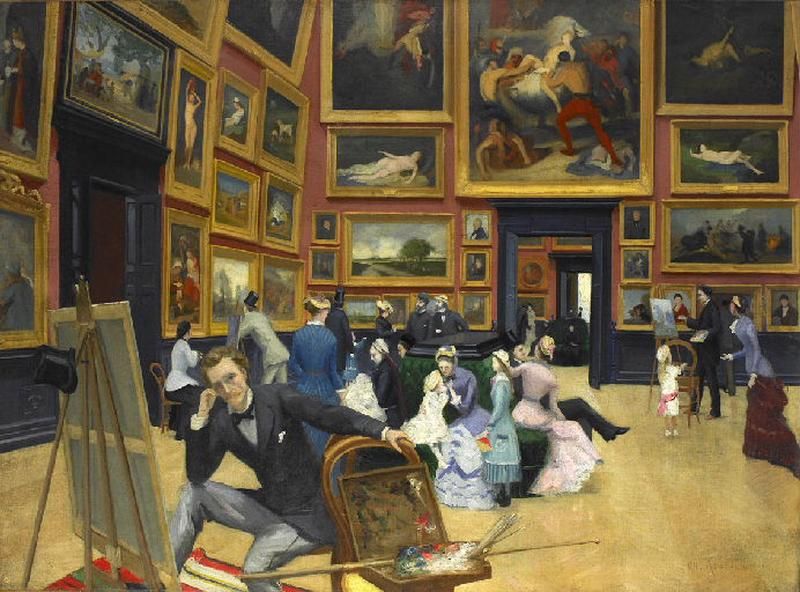 Vue intérieure du musée de Rouen en 1880