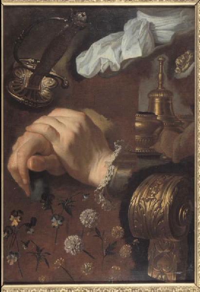 Etude de mains, jabots et pièces d'orfèvrerie
