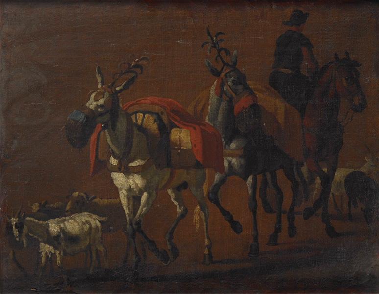 Mulet, cheval, chèvre, mouton